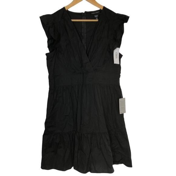 Donna Morgan Elkin Dress Ruffle Sleeve 2 Tier Fit & Flare Mini Black NWT Size 14 - Picture 4 of 12